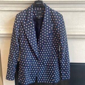 Smythe navy and pink polka dot blazer. Size 10. Never worn.